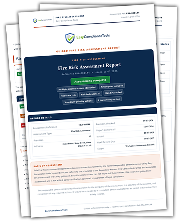 Example fire risk assessment PDF report